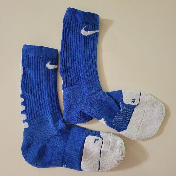 Nike Elite Crew Blue Basketball Socks - Picture 5 of 8